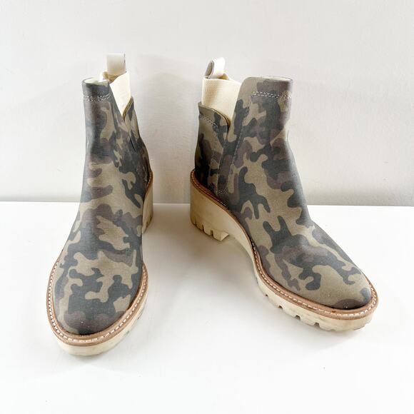 Dolce Vita Huey H20 Ankle Chelsea Camo Boots Booties Green 8 - Picture 7 of 7